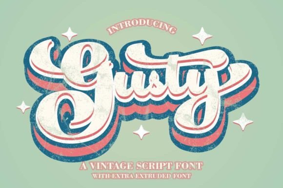 Gusty Font: Retro Groovy Script